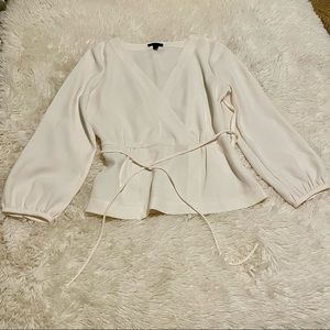 Jcrew White Cinched Blouse